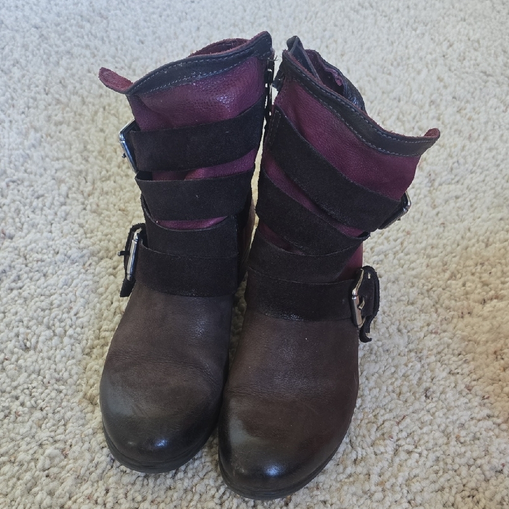 Miz Mooz Savvy Moto Ankle Boots 37 - Picture 2 of 8